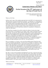 Statement by the Delegation of the United States of America on the Seventieth anniversary of the end of the Second World War