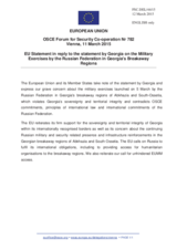 Statement by the Latvian EU Presidency in response to the statement by the Delegation of Georgia on the military exercises conducted by the Russian Federation in Abkhazia and South Ossetia on 5 March 2015