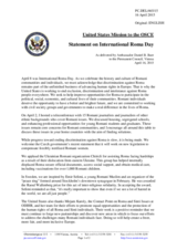 Statement by the Delegation of the United States of America on the International Roma Day, observed on 8 April 2015