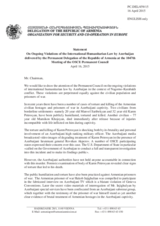 Statement by the Delegation of Armenia on the situation in the occupied territories of the Republic of Azerbaijan