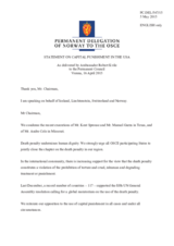 Statement by the Delegation of Norway, also on behalf of Iceland, Liechtenstein and Switzerland, on the death penalty in the United States of America