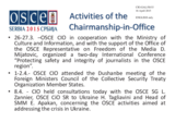 Report on the activities of the Chairperson-in-Office
