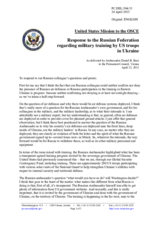 Statement by the Delegation of the United States of America in response to the statement by the Russian Federation regarding military training by US troops in Ukraine