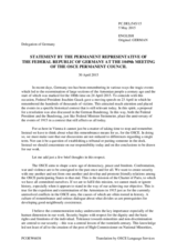 Statement by the Delegation of Germany on the commemoration of the centennial of the Armenian genocide