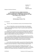 Statement by the Delegation of the Russian Federation on the International Workers’ Day, observed on 1 May 2015