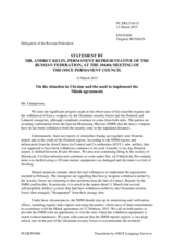 Statement by the Delegation of the Russian Federation on the situation in Ukraine and the need to implement the Minsk agreements