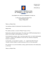 Statement by the Delegation of Norway on the death penalty in the United States of America