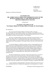 Statement by the Delegation of the Russian Federation in response to the address by the First Deputy Minister of Foreign Affairs of Georgia, H.E. David Dondua