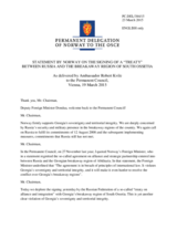Statement by the Delegation of Norway in response to the address by the First Deputy Minister of Foreign Affairs of Georgia, H.E. David Dondua