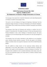Statement by the Latvian EU Presidency on the Crimea