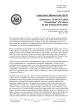 Statement by the Delegation of the United States of America on the Crimea