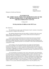 Statement by the Delegation of the Russian Federation on the protection of children in the OSCE area
