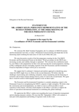 Statement by the Delegation of the Russian Federation in repsonse to the report by the Co-ordinator of OSCE Economic and Environmental Activities, Dr. Halil Yurdakul Yiğitgüden
