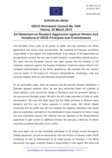 Statement by the Latvian EU Presidency on the ongoing aggression against Ukraine and violations of OSCE principles and commitments by the Russian Federation