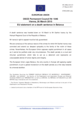 Statement by the Latvian EU Presidency on the death penalty in Belarus
