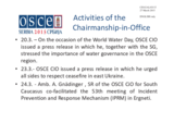 Report on the activities of the Chairperson-in-Office