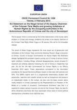 Statement by the Latvian EU Presidency on the illegal arrest of the Deputy Chairman of the Crimean Tatar Mejlis and growing violations of human rights by the occupying authorities in the AR of Crimea and the city of Sevastopol