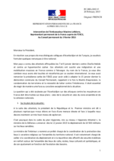 Intervention de l’Ambassadeur Maxime Lefebvre, Représentant permanent de la France auprès de l’OSCE