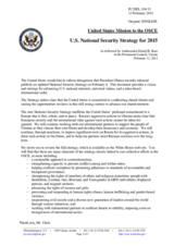 Statement by the Delegation of the United States of America on the publication of the United States of America’s National Security Strategy for 2015
