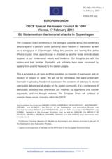 Statement by the Latvian EU Presidency in connection with the terrorist attack on 15 February 2015 in Copenhagen