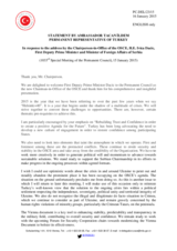 Statement by the Delegation of Turkey in response to the address by the Chairperson-in-Office of the OSCE, First Deputy Prime Minister and Minister for Foreign Affairs of Serbia, H.E. Ivica Dačić
