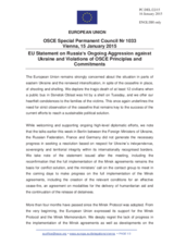 Statement by the Latvian EU Presidency on the ongoing aggression against Ukraine and violations of OSCE principles and commitments by the Russian Federation