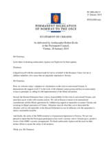 Statement by the Delegation of Norway in response to the briefing by the Chief Monitor of the OSCE SMM to Ukraine, Ambassador Ertugrul Apakan, and to the update by the Special Representative of the Chairperson-in-Office, Ambassador Heidi Tagliavini