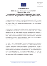 Statement by the Latvian EU Presidency in response to the address by the Minister for Foreign Affairs of Spain, H.E. José Manuel García-Margallo