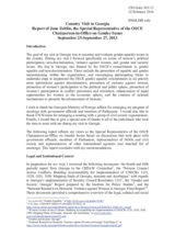 Report by the Special Representative of the OSCE Chairperson-in-Office on Gender Issues, following her visit to Georgia, 25-27 September 2013 Report by the Special Representative of the OSCE Chairperson-in-Office on Gender Issues, following her visit to Georgia, 25-27 September 2013