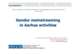 Lana Ackar: Gender mainstreaming in Aarhus activities 