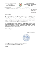 Response by the Delegation of Azerbaijan to the Questionnaire on the Code of Conduct on Politico-Military Aspects of Security