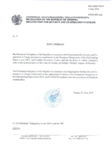 Response by the Delegation of Armenia to the Questionnaire on the Code of Conduct on Politico-Military Aspects of Security