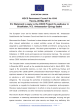 Statement by the Latvian EU Presidency in response to the report by the OSCE Project Co-ordinator in Uzbekistan, Ambassador György Szabó