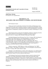 Permanent Council Decision No. 733
