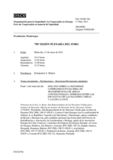 Diario de la 790ª Sesión plenaria del Foro de Cooperación en materia de Seguridad  