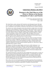 Statement by the Delegation of the United States of America in response to the report by the Chief Observer of the OSCE Observer Mission at two Russian checkpoints on the Russian-Ukrainian border, Mr. Paul Picard