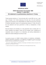 Statement by the Latvian EU Presidency on the parliamentary elections in Turkey, held on 7 June 2015