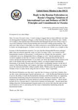 Statement by the Delegation of the United States of America in response to the statement by the Delegation of the Russian Federation on the situation in Ukraine and the need to implement the Minsk agreements