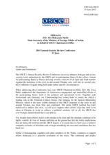 Address by H.E. Mrs. Roksanda Nincic, State Secretary of the Ministry of Foreign Affairs