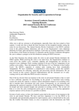 Opening Remarks by Amb. Lamberto Zannier Opening Remarks by Amb. Lamberto Zannier