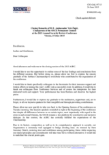 Statement by Amb. Vuk Zugic, Chairperson of the Permanent Council