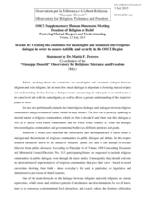 Session 2, Statement by Dr. Mattia F. Ferrero 