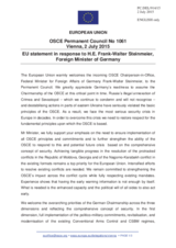 Statement by the Luxembourgian EU Presidency in response to the address by the Minister for Foreign Affairs of Germany, H.E. Frank-Walter Steinmeier
