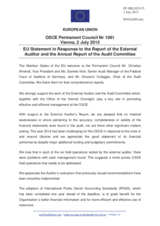 Statement by the Luxembourgian EU Presidency in response to the Financial Report and Financial Statements for the Year Ended 31 December 2014 and the Report of the External Auditor