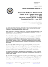 Statement by the Delegation of the United States of America in response to the Financial Report and Financial Statements for the Year Ended 31 December 2014 and the Report of the External Auditor
