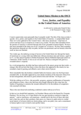 Statement by the Delegation of the United States of America on love, justice and equality in the United States of America