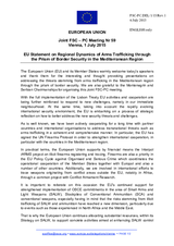 Statement by the Luxembourgian EU Presidency on the regional dynamics of arms trafficking through the prism of border security in the Mediterranean region