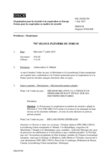 Journal de la 793ème séance plénière du Forum