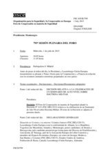 Diario de la 793ª Sesión plenaria del Foro de Cooperación en materia de Seguridad  