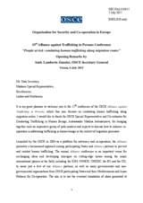 Opening address by OSCE Secretary General, Lamberto Zannier, at the 15th Alliance conference, 6 July 2015